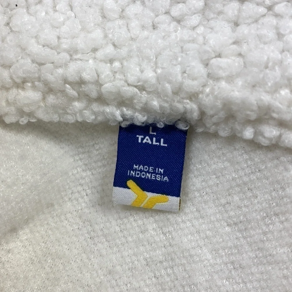 Old Navy Off White Fuzzy Sherpa Full Zip Jacket Size Large Tall